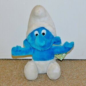 1979 Wallace Berrie Ganz Bros. 12" Smurfs Plush Doll New with Tags # 610